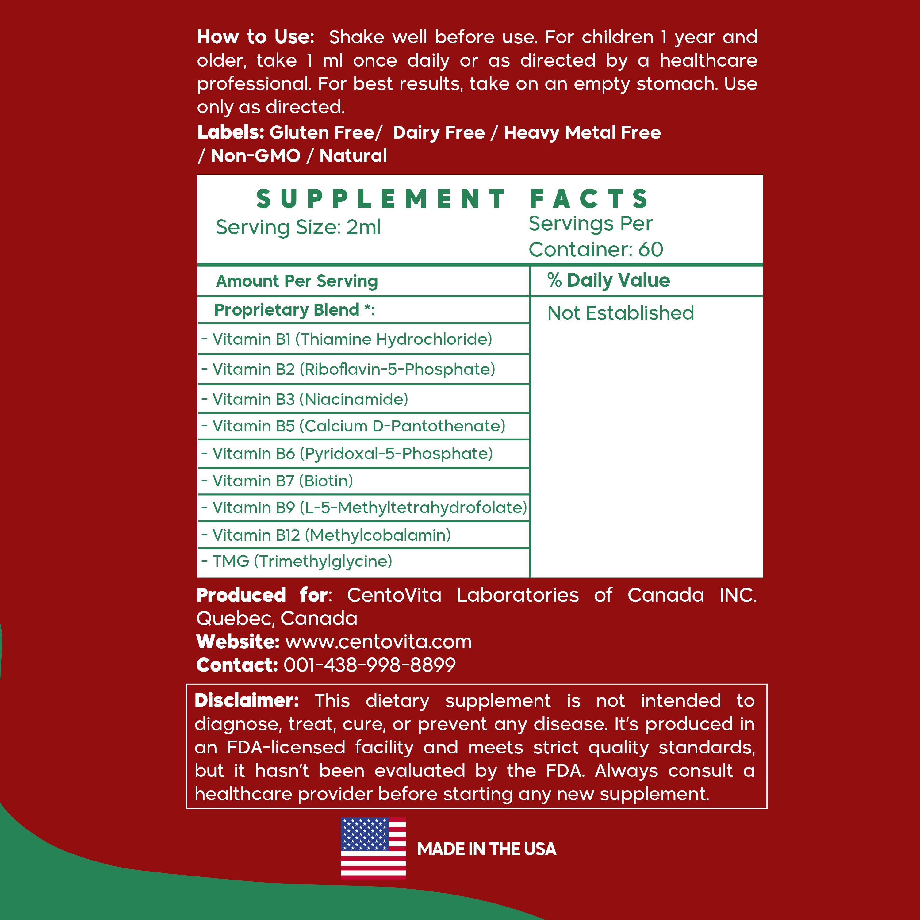 Bright B: Liquid B Complex and Methyl Support for Children